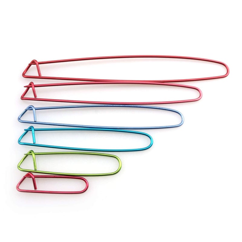 Tegg Knitting Stitch Holder 12PCS 6Size Colour Aluminum Crochet Notions Yarn Stitch Holders - Image 2